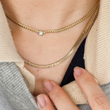 2.7mm Flat Snake Herringbone (14kt) Chain