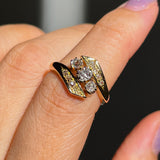 Bypass Old Mine Cut Diamond Trilogy (18kt) Ring