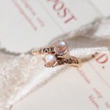 Blue moonstone toi et moi (10kt) Ring