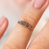 Star set rough cut diamond (10kt) Baby Ring