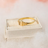 Square signet with detailed shoulders (10kt) Baby Ring