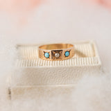 Ostby Barton blue stone and seed pearl (10kt) Baby Ring