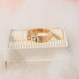 Ostby Barton blue stone and seed pearl (10kt) Baby Ring