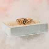 RESERVED FOR K | Oval star set pearl with swirling shoulder (10kt) Baby Ring