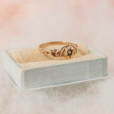 RESERVED FOR K | Oval star set pearl with swirling shoulder (10kt) Baby Ring