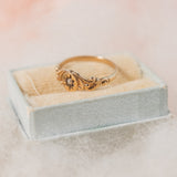 RESERVED FOR K | Oval star set pearl with swirling shoulder (10kt) Baby Ring