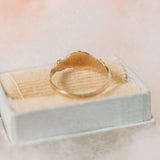 RESERVED FOR K | Oval star set pearl with swirling shoulder (10kt) Baby Ring