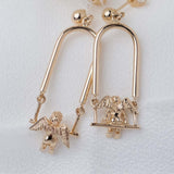 Swinging Cherub (14kt) Earrings