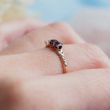 RESERVED FOR K | Three-stone 10kt Ring with Swirly shoulders