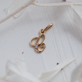 Cursive 'C' with gem (9kt) Charm
