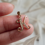 RESERVED FOR K | Cursive Initial 'K' (9kt) Charm