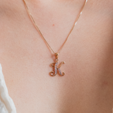 RESERVED FOR K | Cursive Initial 'K' (9kt) Charm