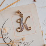 RESERVED FOR K | Cursive Initial 'K' (9kt) Charm