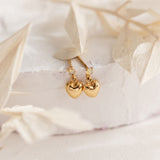 RESERVED FOR E | Tiny opal and heart (18kt) earrings