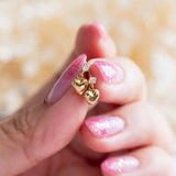 RESERVED FOR E | Tiny opal and heart (18kt) earrings