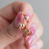 RESERVED | Tiny Double Heart Drop (18kt) earrings