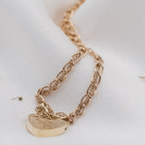 Engraved Heart Padlock (10kt) Bracelet
