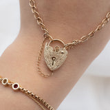 Engraved Heart Padlock (10kt) Bracelet