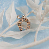 Old Cut Diamond Horseshoe (15kt) Charm