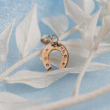 Old Cut Diamond Horseshoe (15kt) Charm