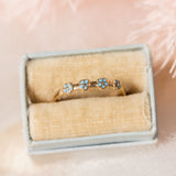 Blue enamel flower (10kt) Ring