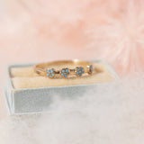 Blue enamel flower (10kt) Ring