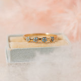 Blue enamel flower (10kt) Ring