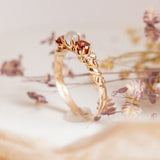 Garnet and Moonstone Orb (9kt) Ring