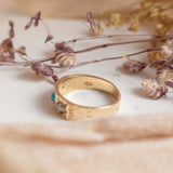 RESERVED FOR J | Turquoise and Seed Pearl (10kt) Baby Ring