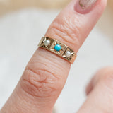 RESERVED FOR J | Turquoise and Seed Pearl (10kt) Baby Ring