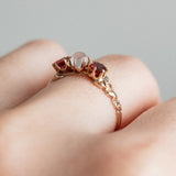 Garnet and Moonstone Orb (9kt) Ring
