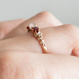 Garnet and Moonstone Orb (9kt) Ring