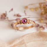 RESERVED FOR A | Rose cut Garnet solitaire (9kt) ring