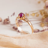 RESERVED FOR A | Rose cut Garnet solitaire (9kt) ring