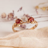 Garnet and Moonstone Orb (9kt) Ring