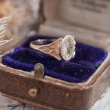 'RS' or 'RJ' Ostby Barton Signet (10kt) Ring with leaf shoulders