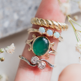 Three-stone Opal (10kt) Ring - Fated Threads