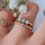 Three-stone Opal (10kt) Ring - Fated Threads