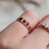 3-Stone Panel Pinky Ring