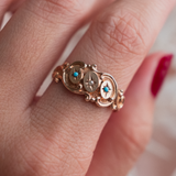 Turquoise and Seed Pearl Star-set (10kt) Ring