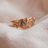 Turquoise and Seed Pearl Star-set (10kt) Ring