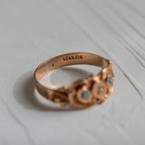 Turquoise and Seed Pearl Star-set (10kt) Ring