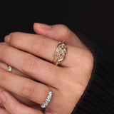 Turquoise and Seed Pearl Star-set (10kt) Ring