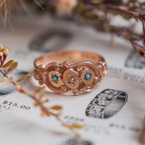 Turquoise and Seed Pearl Star-set (10kt) Ring