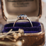 RESERVED FOR I | Sapphire and Old Cut Diamond Daisy (9kt) Ring