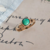 Green Stone Bezel set Solitaire (9kt) Ring