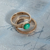 Green Stone Bezel set Solitaire (9kt) Ring