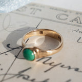 Green Stone Bezel set Solitaire (9kt) Ring