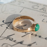 Green Stone Bezel set Solitaire (9kt) Ring