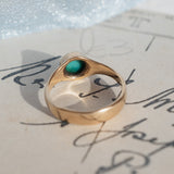 Green Stone Bezel set Solitaire (9kt) Ring